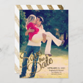 Save The Date Faux Gold Parties scintillant Enregistrer La Date  (Devant / Derrière)
