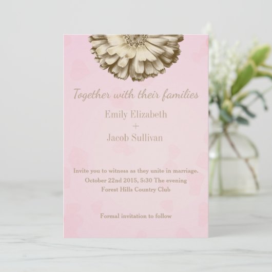 Save The Date Faux Gold Parties scintillant Foil tournesol inspi (Debout devant)