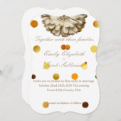 Save The Date Faux Gold Parties scintillant Foil tournesol inspi (Devant / Derrière)