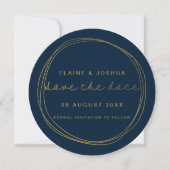 Save The Date Faux Gold Scribble Circle Enregistrer la date (Devant)