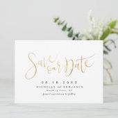 Save The Date Faux or moderne simple écriture sauvegarde la date (Debout devant)