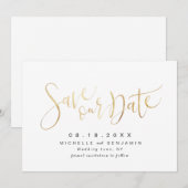 Save The Date Faux or moderne simple écriture sauvegarde la date (Devant / Derrière)