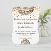 Save The Date Faux Or Pailleté Feuille D'Or Mariage Inspiré De L (Debout devant)