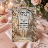 Save The Date Faux relief floral en arc de cathédrale embouti