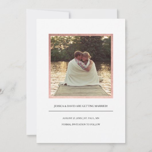 Save The Date Faux Rose Gold Enregistrer la date (Dos)