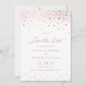 Save The Date Faux rose gold papier métallisé confettis mariage (Devant)