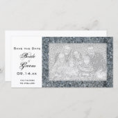 Save The Date Faux Sparkle Wedding Enregistrer la date (Devant / Derrière)