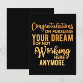 Save The Date Félicitations pour la poursuite de votre rêve (Devant / Derrière)