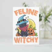 Save The Date Feline Witchy Funny Éffrayant Halloween Chat Kitte (Debout devant)