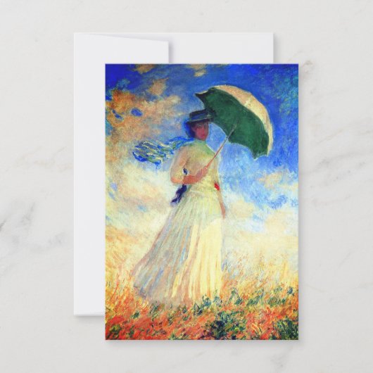 Save The Date Femme Monet avec un parasol face droit (Devant)