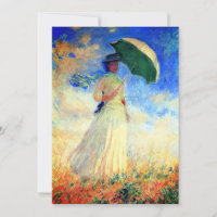 Femme Monet avec un parasol face droit
