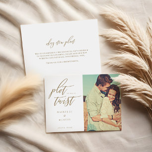 Save The Date Fente Twist Moderne Minimale Calligraphie & Photo