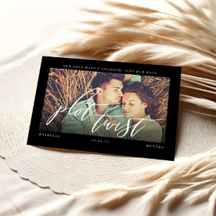 Save The Date Fente Twist Moderne Minimale Calligraphie & Photo