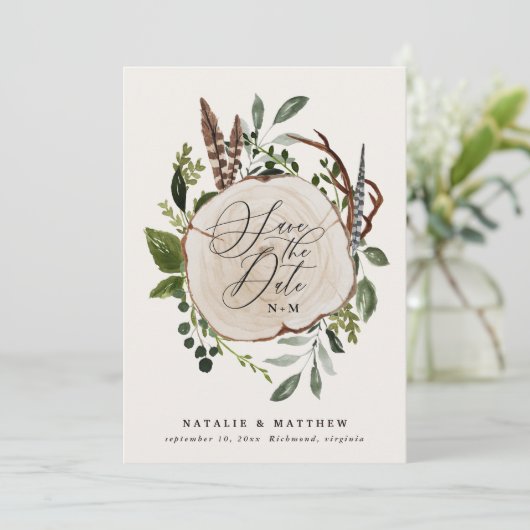 Save The Date Ferme rustique élégant mariage de automne (Debout devant)