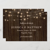 Save The Date Fermette Rustique Lumières Scintillantes Enregistr (Devant / Derrière)