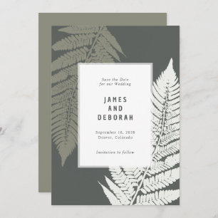 Save The Date Fern Botanique moderne minimaliste Mariage boisé