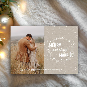 Save The Date Festive Joyeux et presque marié vacances