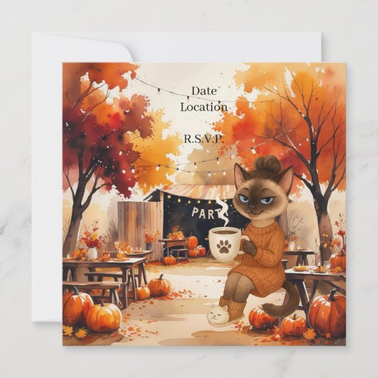 Save The Date Fête d'Action d'Ami Flannel et Fizz Fall (Devant)