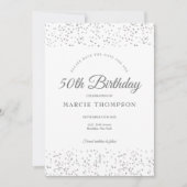 Save The Date Fête d'anniversaire à tout âge Silver Stardust (Devant)