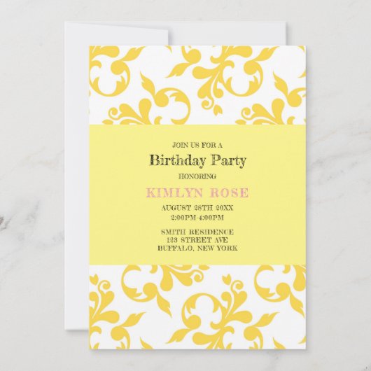 Save The Date Fête d'anniversaire de 1 an Lemonade Chalkboard (Dos)