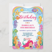 Save The Date Fête d'anniversaire de la sirène rose (Devant)