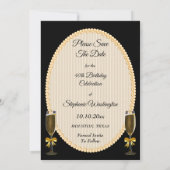 Save The Date Fête d'anniversaire Élégance Glamour (Dos)