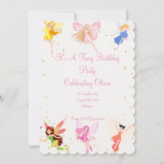 SAVE THE DATE FÊTE D'ANNIVERSAIRE POUR LES FILLES (Devant)