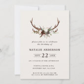 Save The Date Fête d'anniversaire Russe automne fleurs et bois d (Devant)