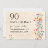 Save The Date Fête de 90 ans aux fleurs douces (Devant)