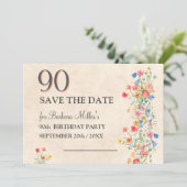 Save The Date Fête de 90 ans aux fleurs douces (Debout devant)