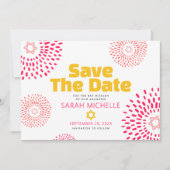 Save The Date Fête de Bat Mitzvah Rose Étoile Éclatée Cool Moder (Devant)