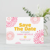 Save The Date Fête de Bat Mitzvah Rose Étoile Éclatée Cool Moder (Debout devant)