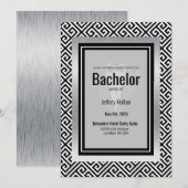 Save The Date Fête de célibataire noir et blanc (Devant / Derrière)