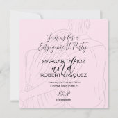 Save The Date Fête de fiançailles de script de couple rose embra (Devant)
