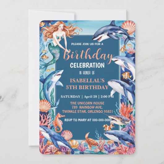 Save The Date Fête de la tortue blanche bleue (Devant)