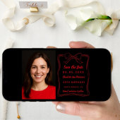 Save The Date Fête de l'arc rouge noir dessiné à la main