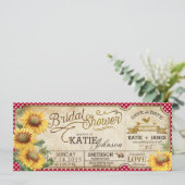 Save The Date Fête de mariage champêtre gingham tournesols (Debout devant)