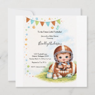 Save The Date Fête de naissance de bébé garçon de football