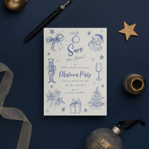 Save The Date Fête de Noël à gribouillis