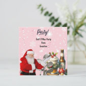 Save The Date Fête de Noël de golf avec le Père Noël en rose (Debout devant)