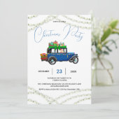 Save The Date Fête de Noël du pin de Noël bleu (Debout devant)