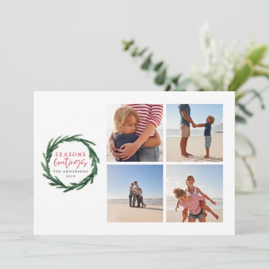 Save The Date Fête de Noël multiphoto Joyeuses Fêtes (Debout devant)