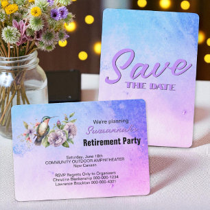 Save The Date Fête de Retraite Épargnez la Date Colibri