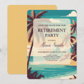 Save The Date Fête de retraite tropicale (Devant / Derrière)