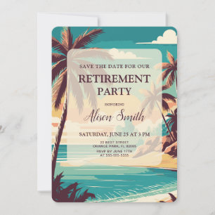Save The Date Fête de retraite tropicale