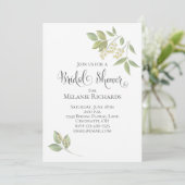 Save The Date Fête des mariées Botanique Bébé's Breath Green ene (Debout devant)