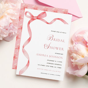 Save The Date Fête des mariées moderne en bois de ruban rose dél