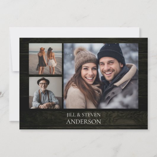 Save The Date Fête du 60e Anniversaire Lumières en Bois Rustique (Dos)