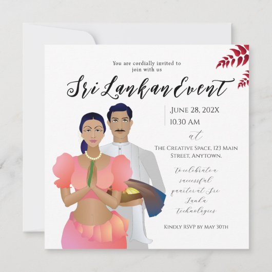 Save The Date Fête du Nouvel An Sri Lanka (Dos)