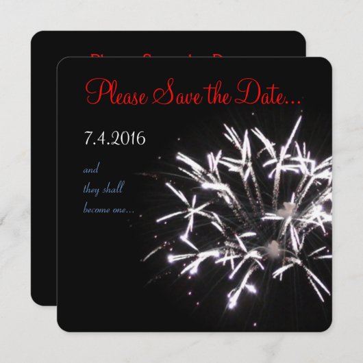 Save The Date Fête Économisez la date rouge/blanc/bleu 5 (Devant / Derrière)